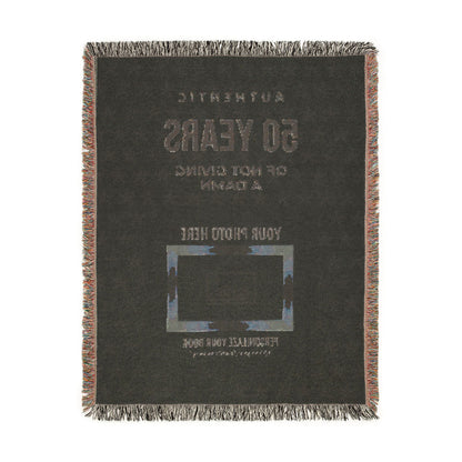 Personalized Woven Blanket — 'Authentic 50 Years of Not Giving a Damn' Decorative Throw