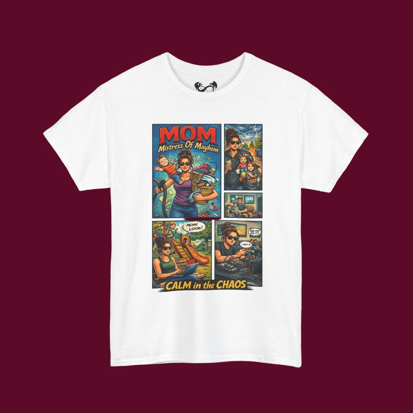 Meet the MOM: Mistress Of Mayhem tee!&nbsp; Built for the woman who runs the house, fixes the problems, and somehow keeps it all together without breaking a sweat.