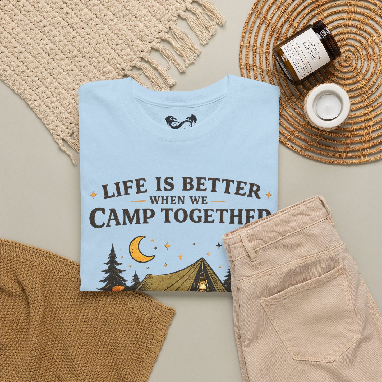 Life Is Better When We Camp Together Ghost Halloween Cotton T-Shirt