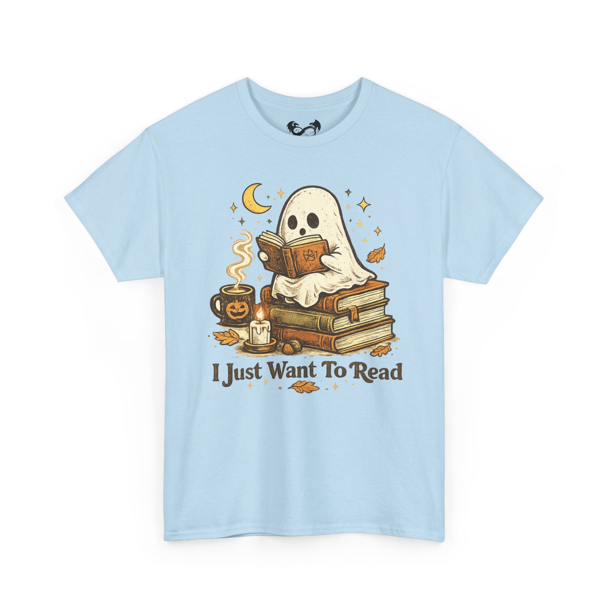 I Just Want To Read Ghost Halloween Comfortable Cotton T-Shirt