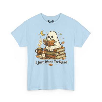 I Just Want To Read Ghost Halloween Comfortable Cotton T-Shirt