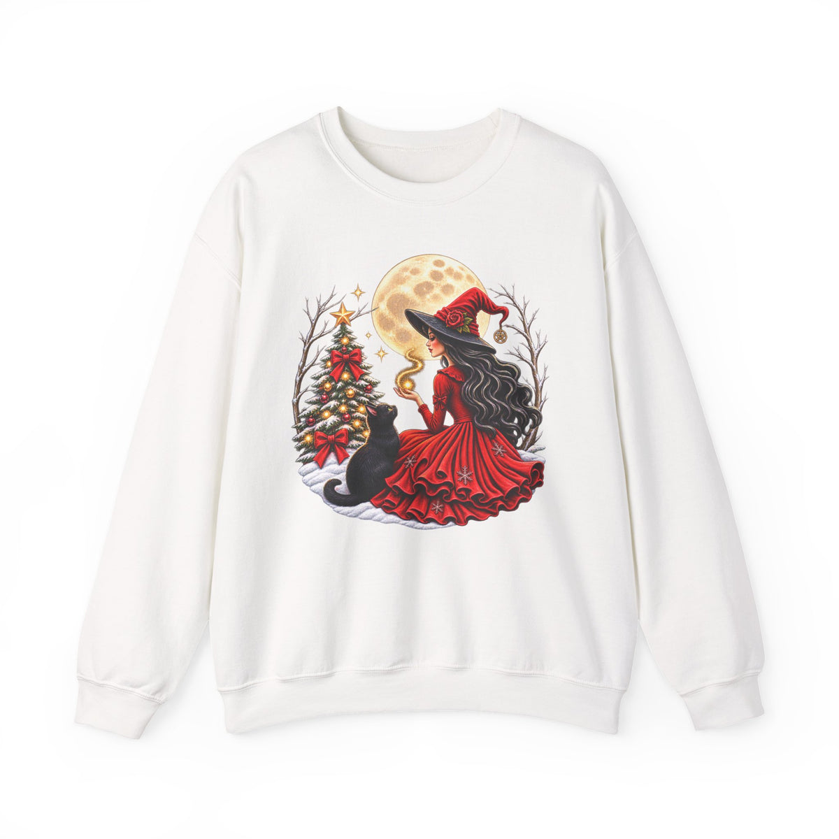 Christmas Witch Crewneck Sweatshirt – Magical Holiday Winter Design
