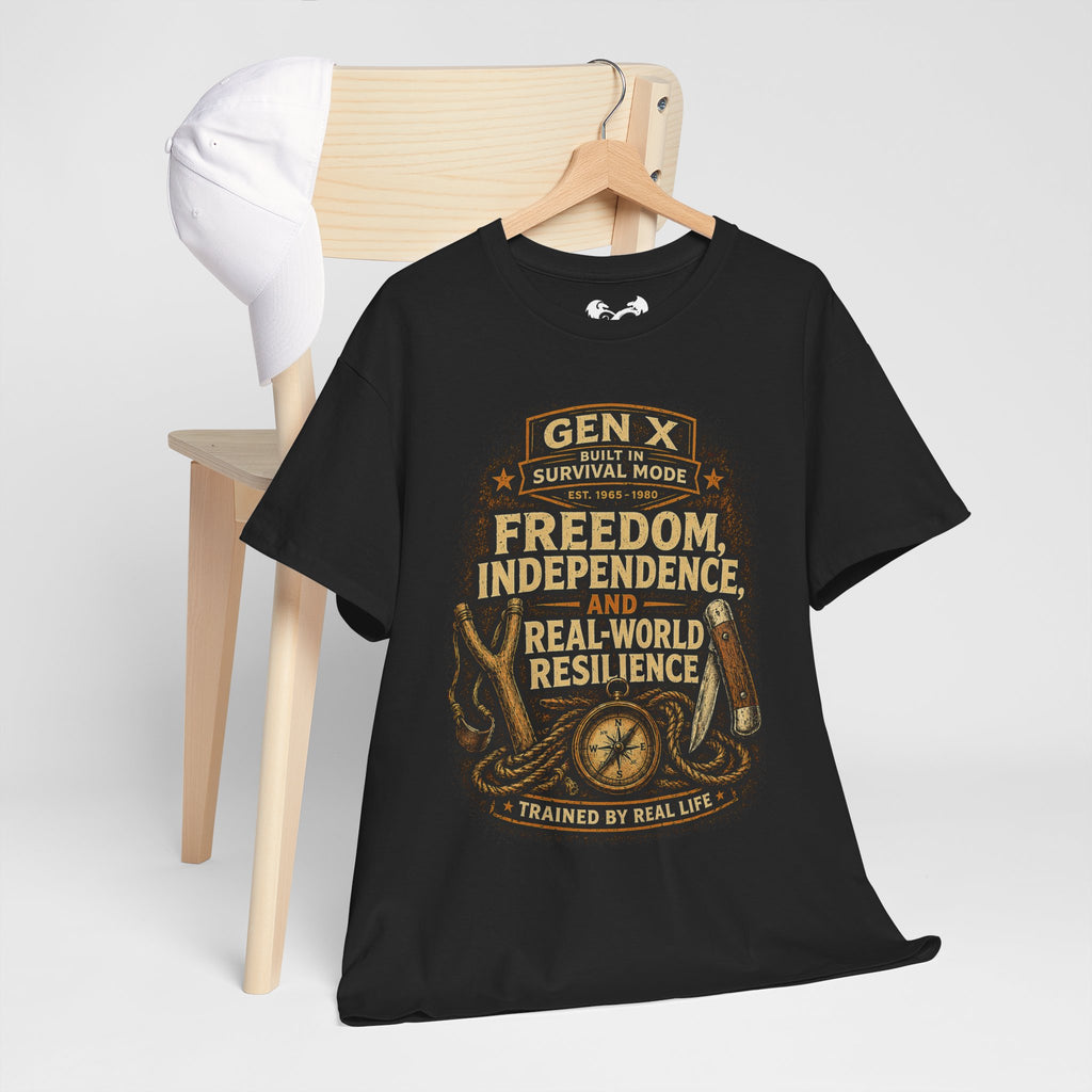 Gen X Freedom, Independence, and Real-World Resilience Cotton T-Shirt
