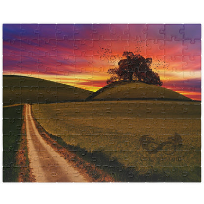 Experience the serene beauty of a country road at sunset with our Country Road Sunset Puzzle. This high-quality puzzle comes with 110 to 1014 pieces, making it perfect for all levels of puzzlers. Each piece fits seamlessly to create a stunning landscape that will provide hours of relaxation and enjoyment.