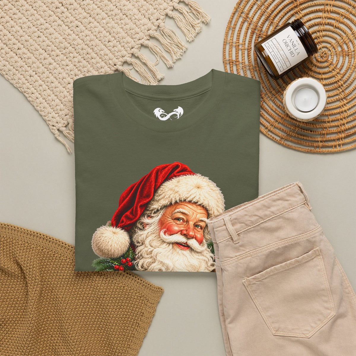 Vintage Style Santa Claus Comfortable Cotton T-Shirt