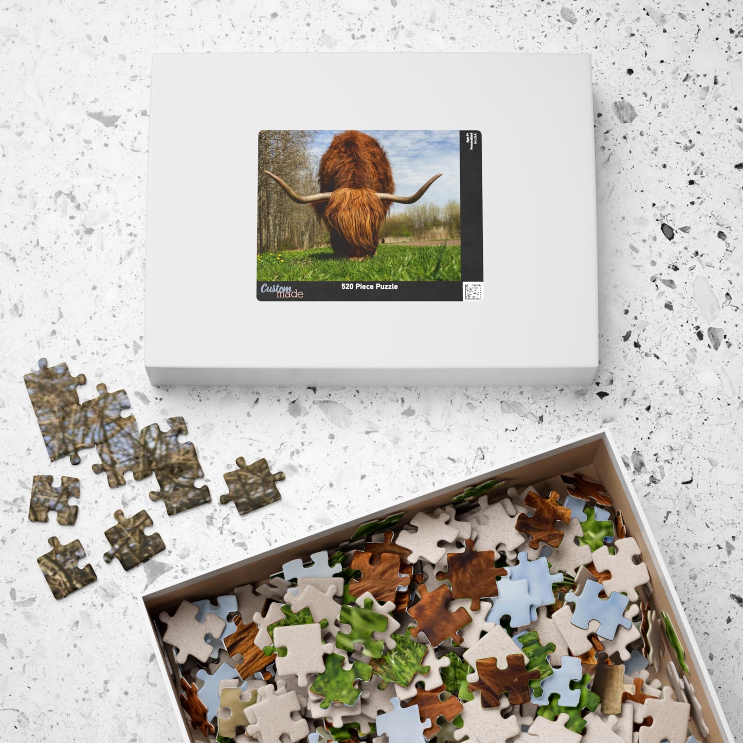 Highland Longhorn Cow Puzzle - 110 to 1014 Pieces