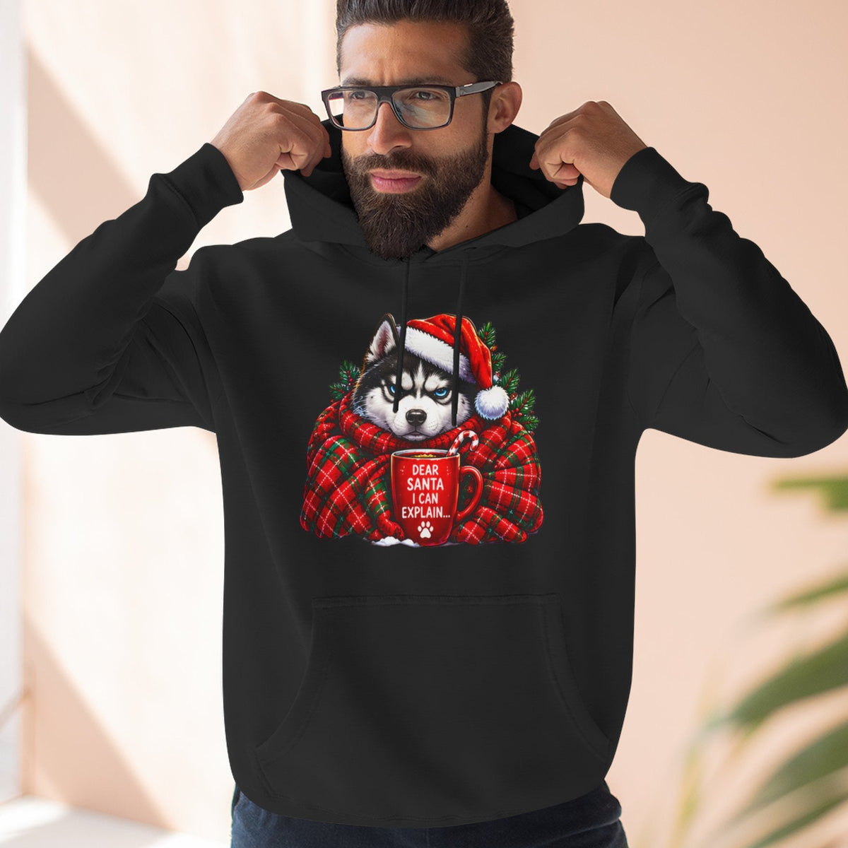 Santa I Can Explain Christmas Dog Thick Pullover Hoodie
