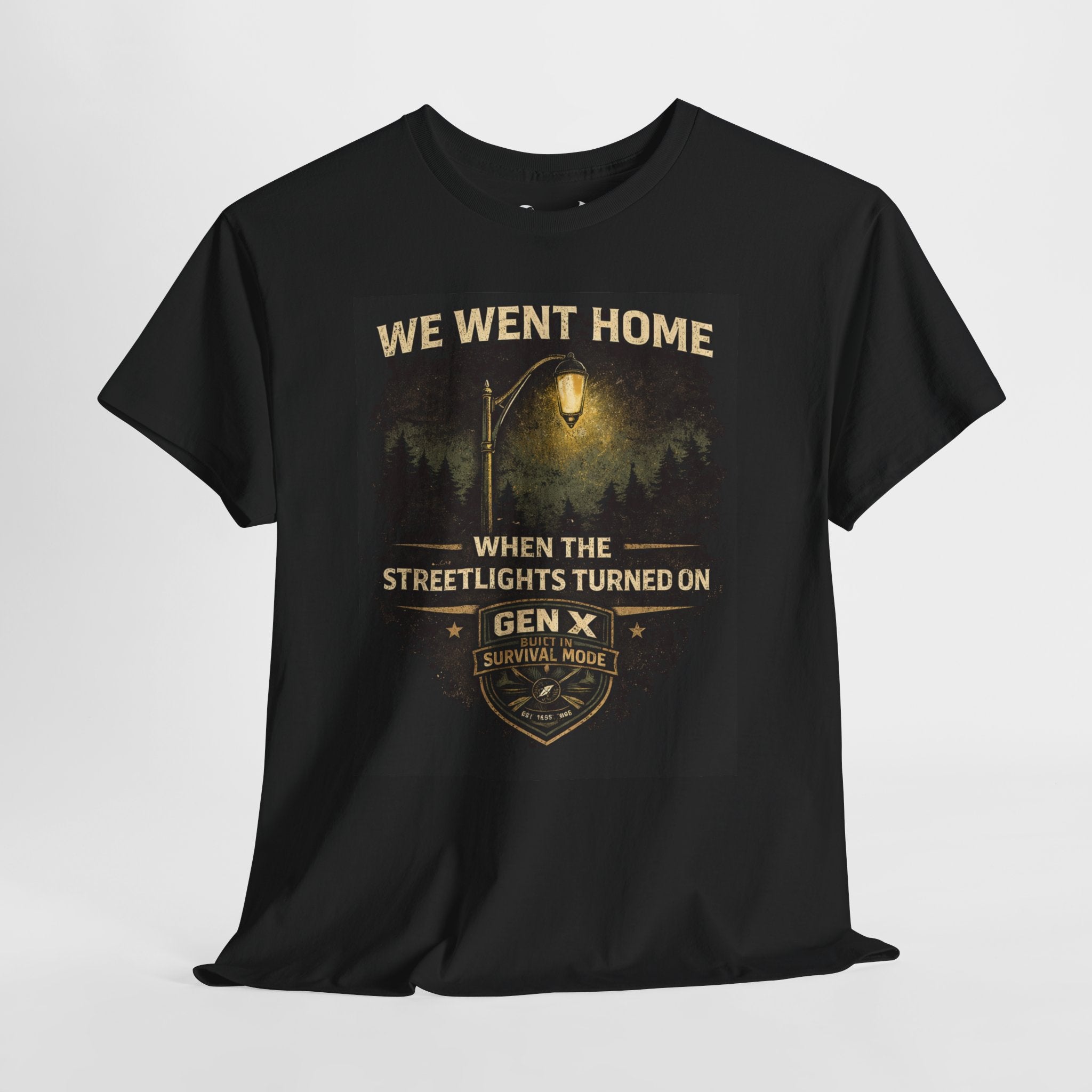 This nostalgic Gen X statement tee celebrates the freedom, toughness, and independence of a generation that grew up outside until dark and figured life out along the way.