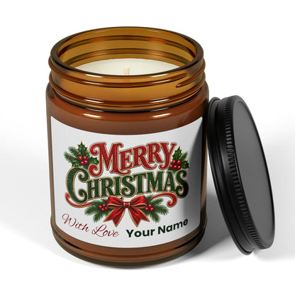 Personalized Merry Christmas Scented Soy Candle
