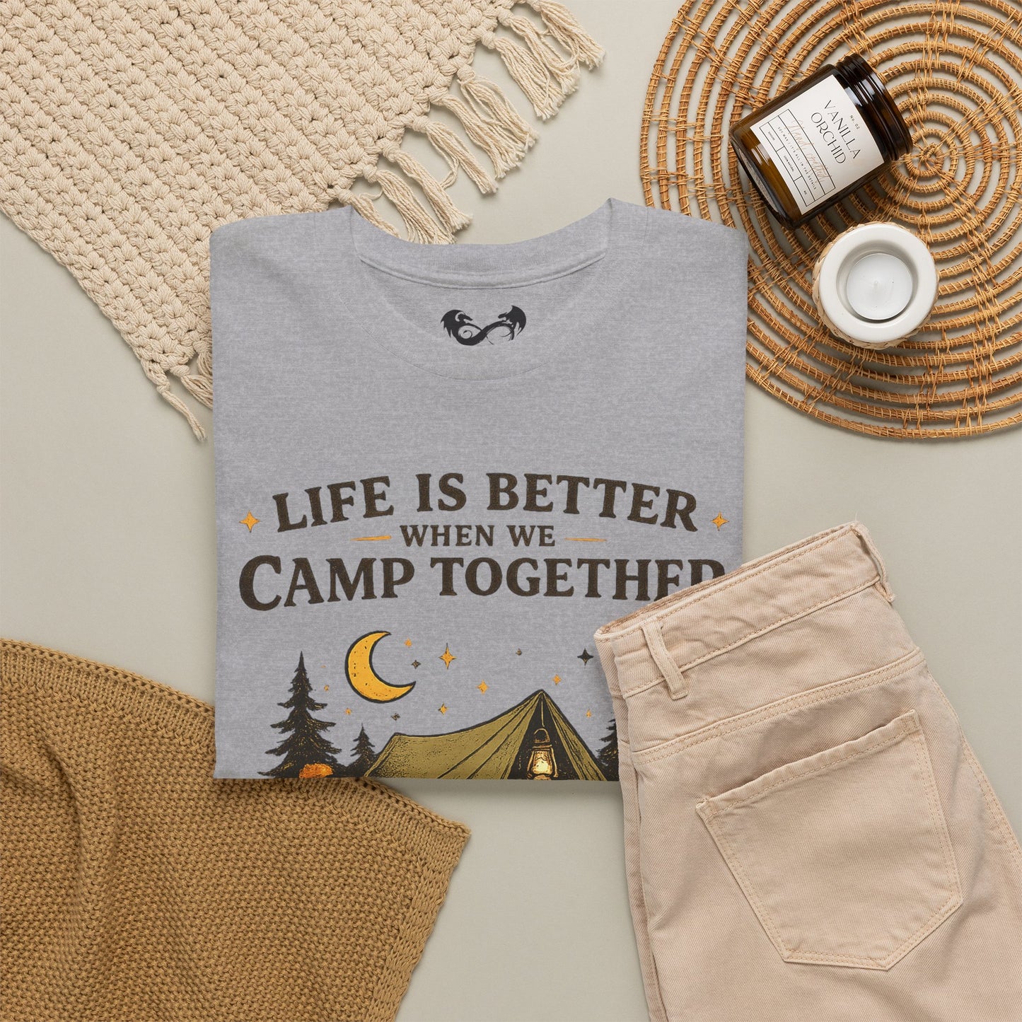 Life Is Better When We Camp Together Ghost Halloween Cotton T-Shirt