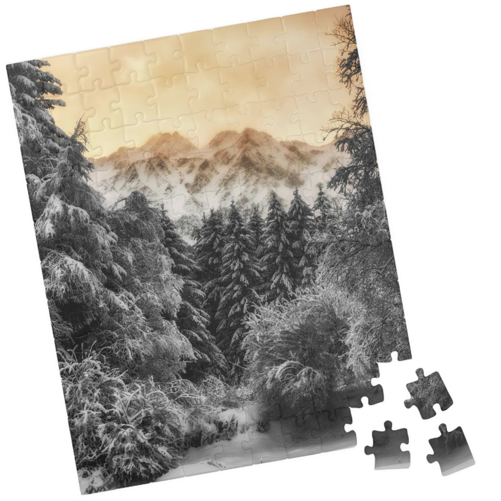 Escape into a magical winter wonderland with our Mystical Winter Mountains Puzzle. With 110 to 1014 pieces to assemble, this puzzle will offer hours of meditative relaxation and a sense of accomplishment once completed. Perfect for puzzle enthusiasts and those in need of a calming activity.