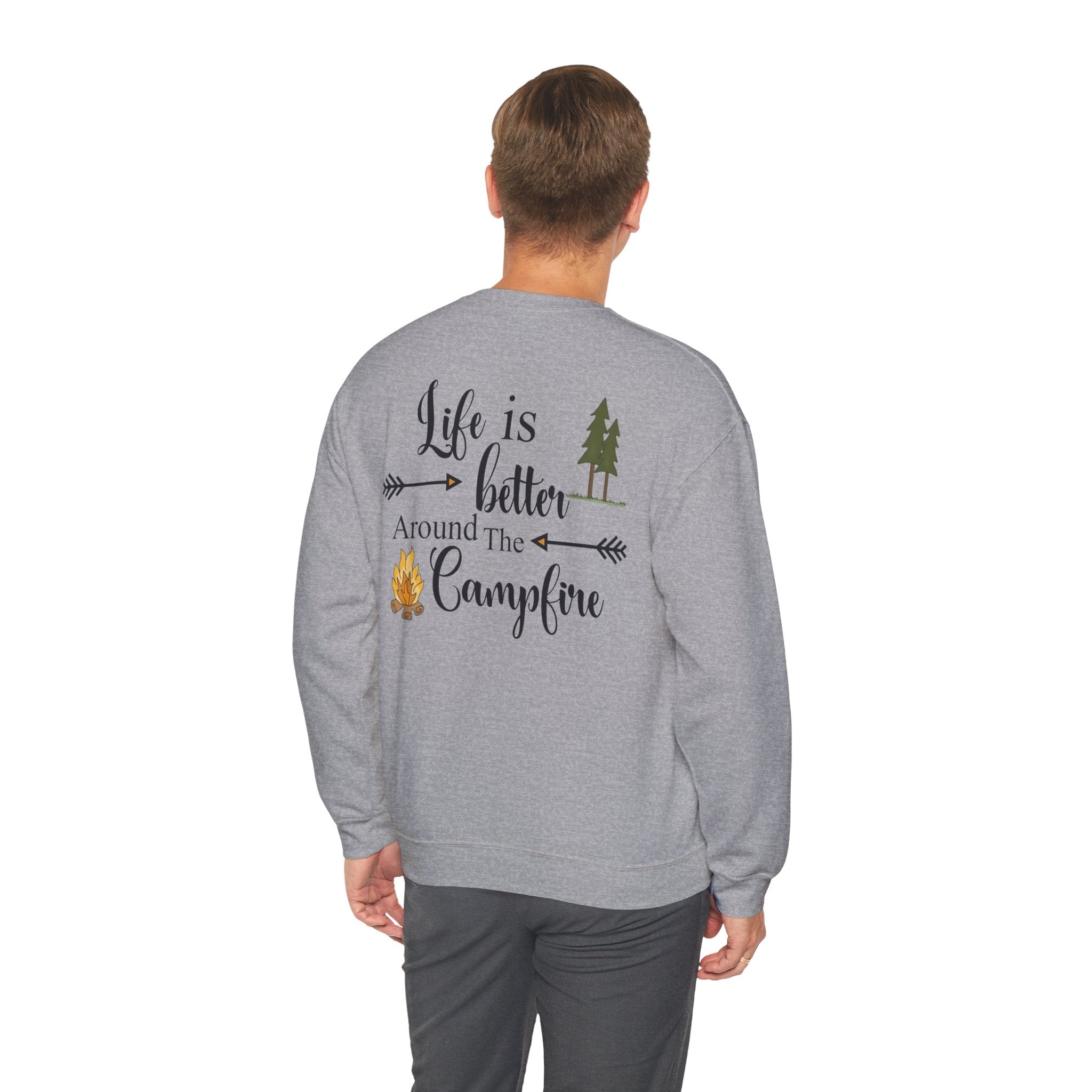Experience the comforting warmth and camaraderie of a cozy campfire with our Life is Better Around the Campfire sweatshirt. Made with heavy blend fabric, it's perfect for cool evenings spent in the great outdoors. Get yours now and make every camping trip even more memorable!