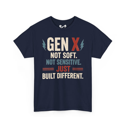 Blue GenX Not Soft Just Built Different Cotton T-Shirt