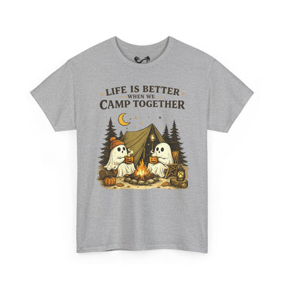 Life Is Better When We Camp Together Ghost Halloween Cotton T-Shirt