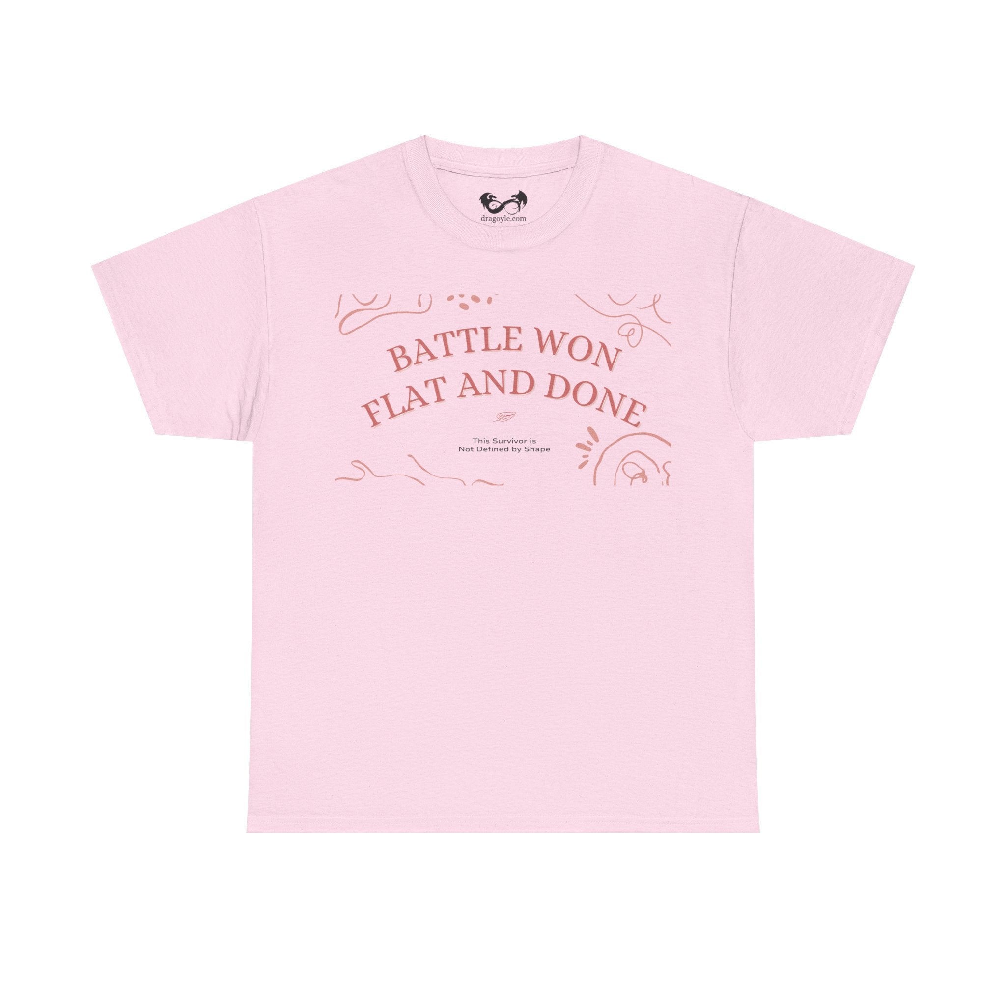 The Battle Won, Flat and Done Heavy Cotton Tee is the ultimate combination of style and comfort. Made with high-quality heavy cotton, this tee is durable and soft to the touch. Perfect for everyday wear or a night out, you'll always feel confident and ready to take on the day in this stylish tee.