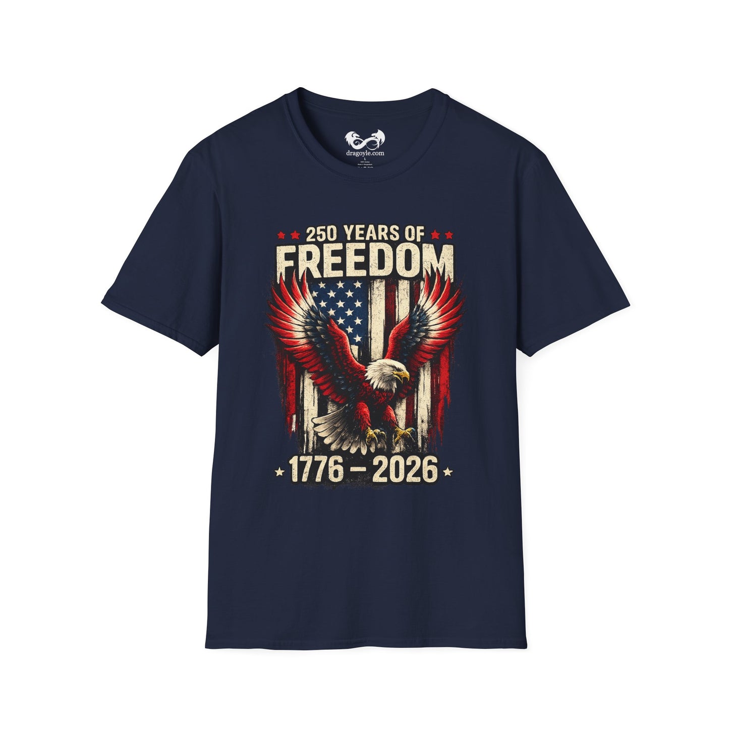 250 Years of Freedom Eagle Flag Comfortable Cotton Tee