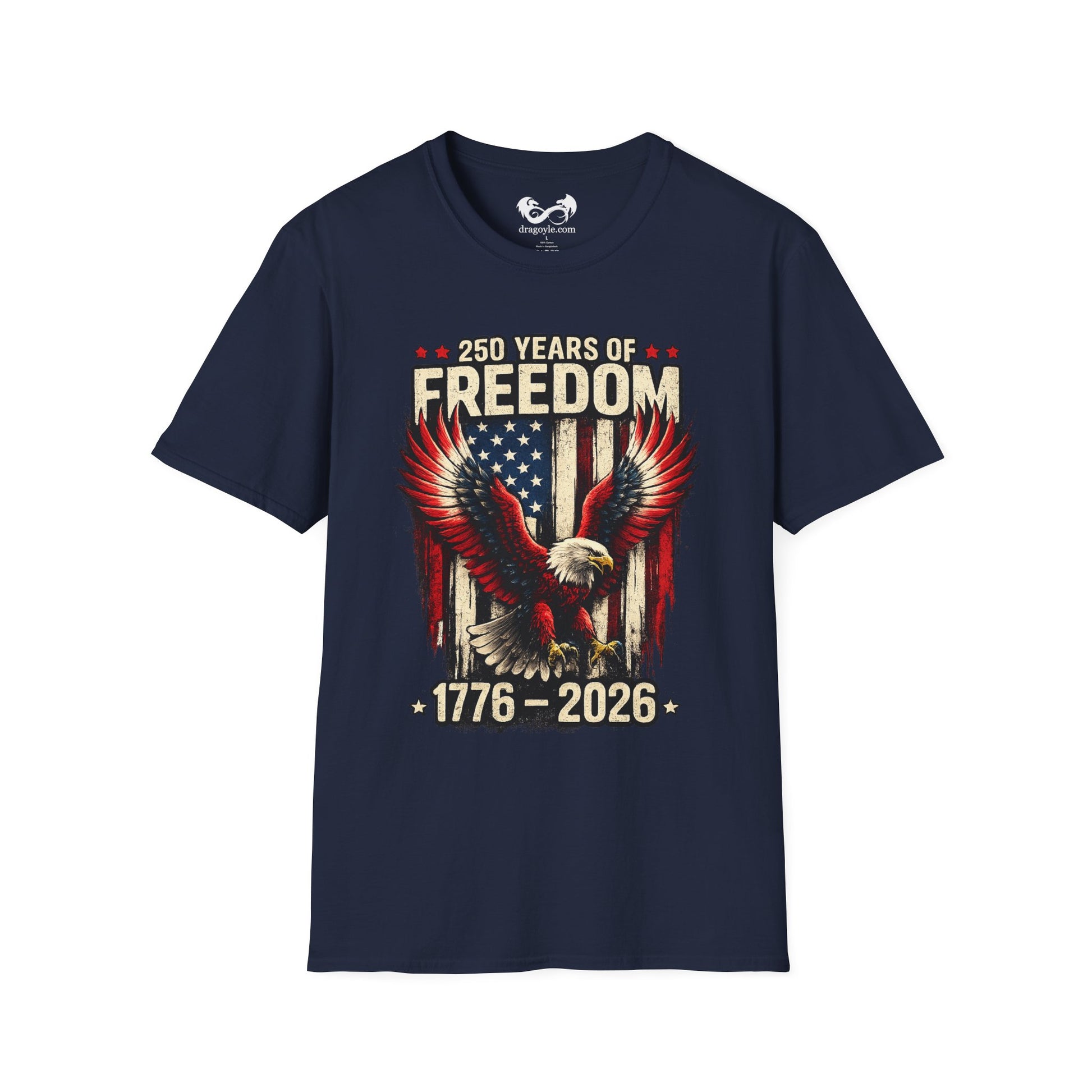 250 Years of Freedom Eagle Flag Comfortable Cotton Tee