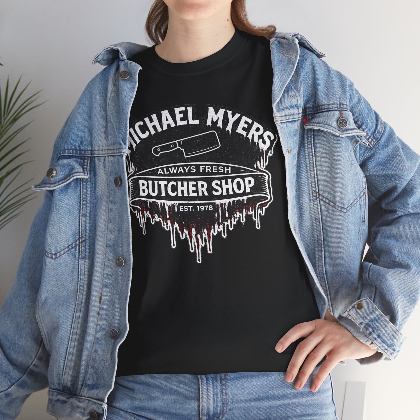 Michael Meyers Butcher Shop Cotton Halloween T-Shirt