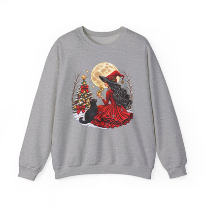 Christmas Witch Crewneck Sweatshirt – Magical Holiday Winter Design
