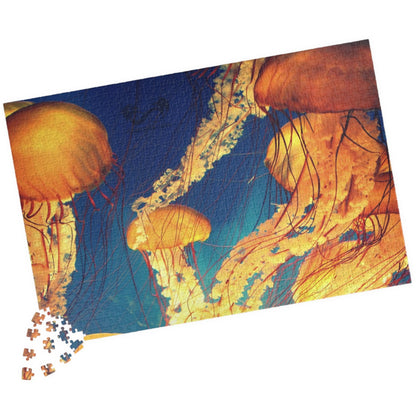 Indulge in the essence of the ocean with our Orange Jellyfish Puzzle. Crafted with 110 to 1014 pieces, this puzzle captures the striking hues and intricate details of a jellyfish. Dive into a world of relaxation and challenge your mind simultaneously.