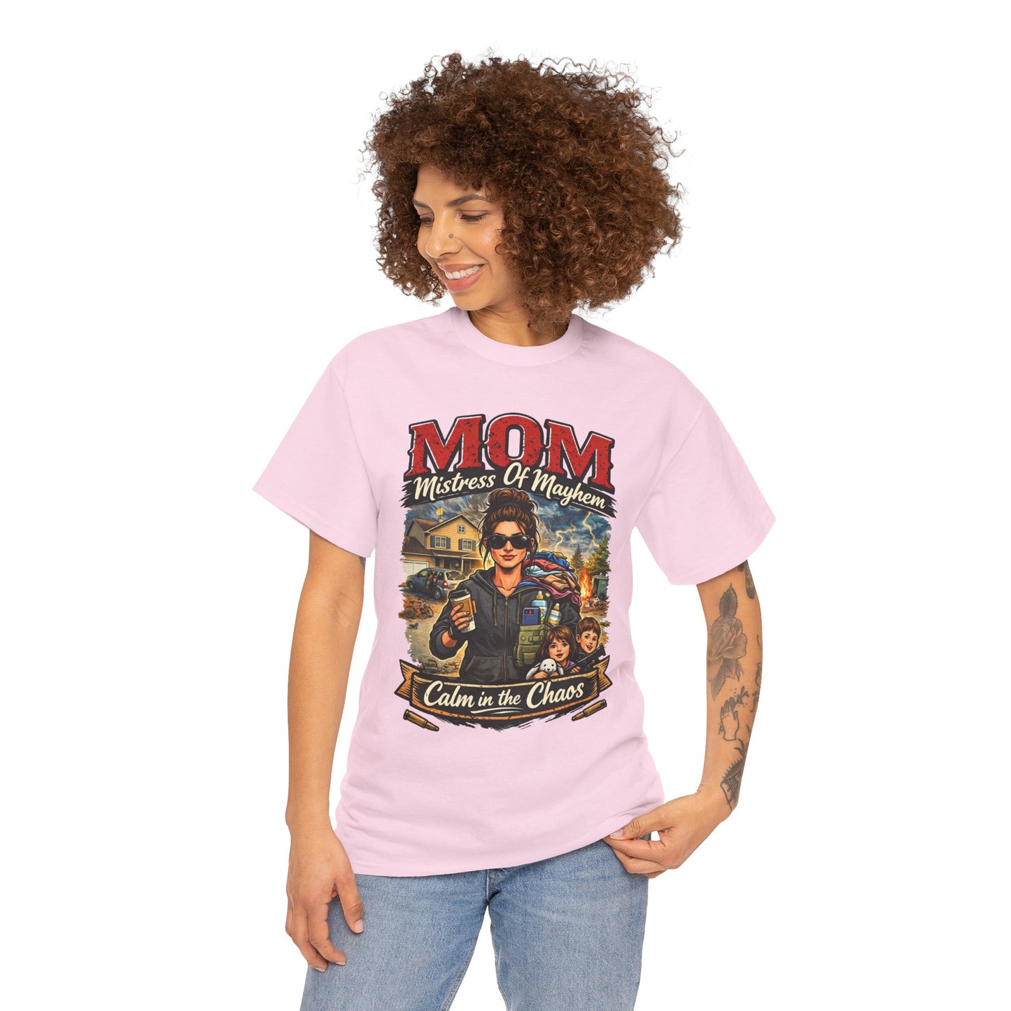 M.O.M. Mistress of Mayhem at Home Comfortable Cotton T-Shirt
