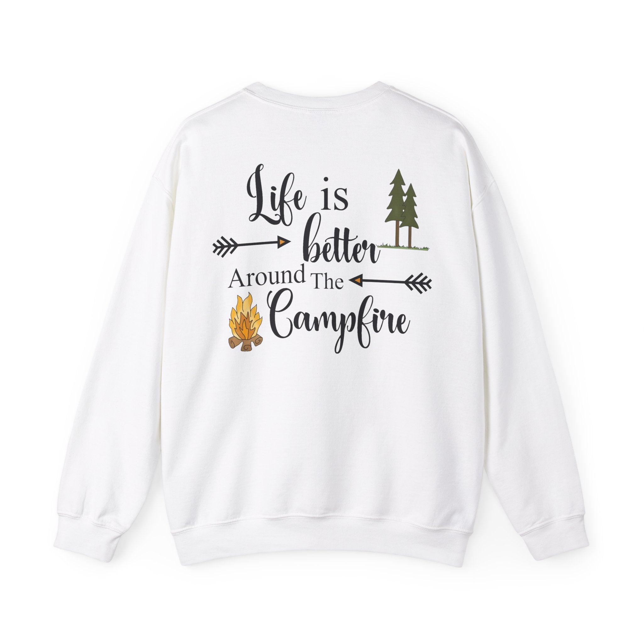 Experience the comforting warmth and camaraderie of a cozy campfire with our Life is Better Around the Campfire sweatshirt. Made with heavy blend fabric, it's perfect for cool evenings spent in the great outdoors. Get yours now and make every camping trip even more memorable!