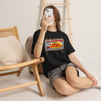 Jeepers Creepers Inspired Vintage Midway Meat Market Billboard  Cotton T-Shirt