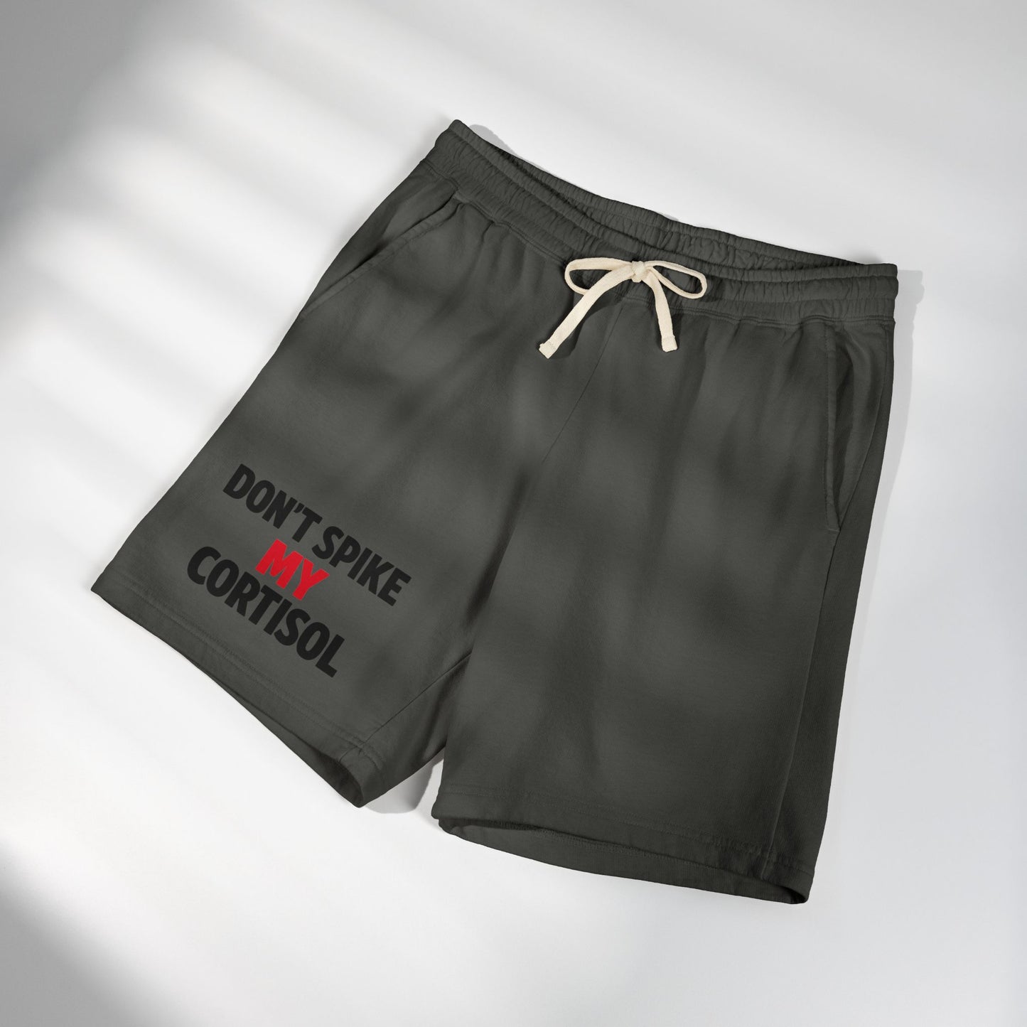Lightweight "Don’t Spike My Cortisol" Fleece Lounge Shorts