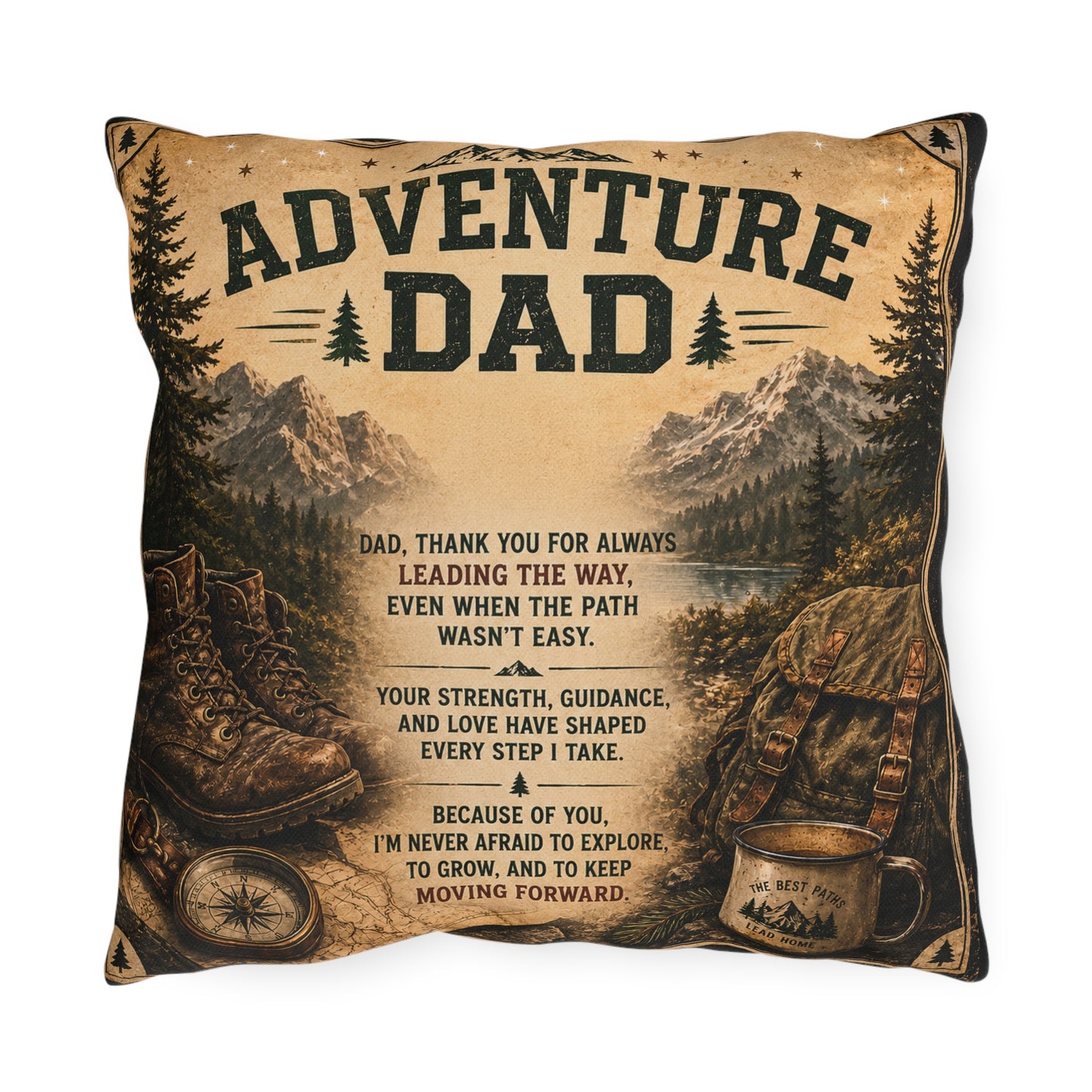 Fun Playful Adventurous Double Sided DAD Pillow