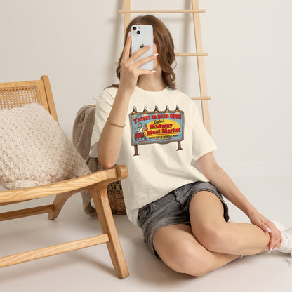 Jeepers Creepers Inspired Vintage Midway Meat Market Billboard  Cotton T-Shirt