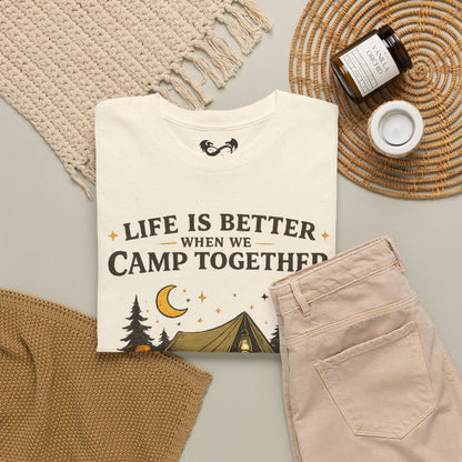 Life Is Better When We Camp Together Ghost Halloween Cotton T-Shirt