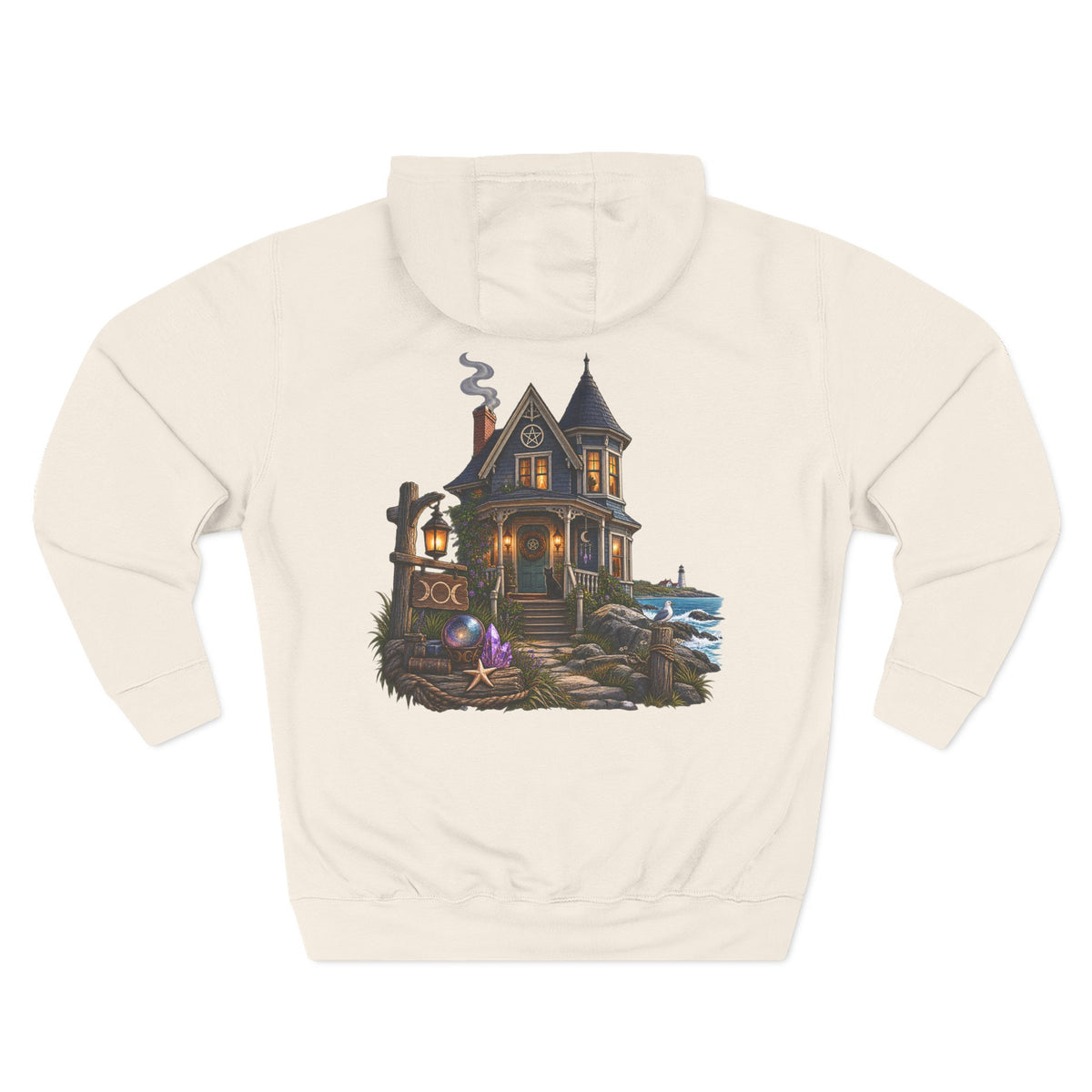 Old Victorian Practical Magic Cottage Pullover Hoodie