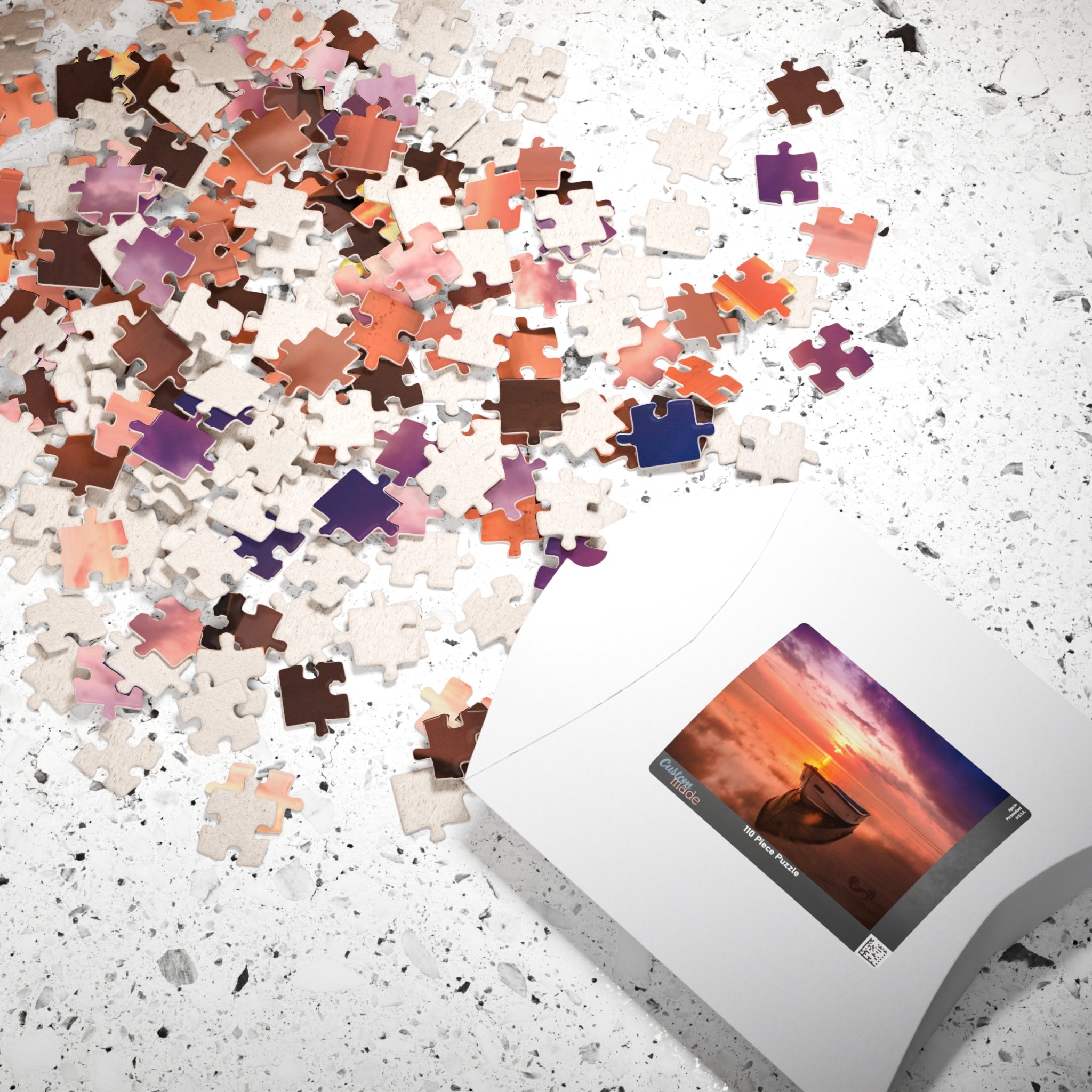 Escape the stress of everyday life and immerse yourself in the beauty of this Lake Boat Sunset Puzzle. With 110 to 1014 pieces, this puzzle will provide hours of relaxation and satisfaction as you piece together the vibrant sunset scene. 