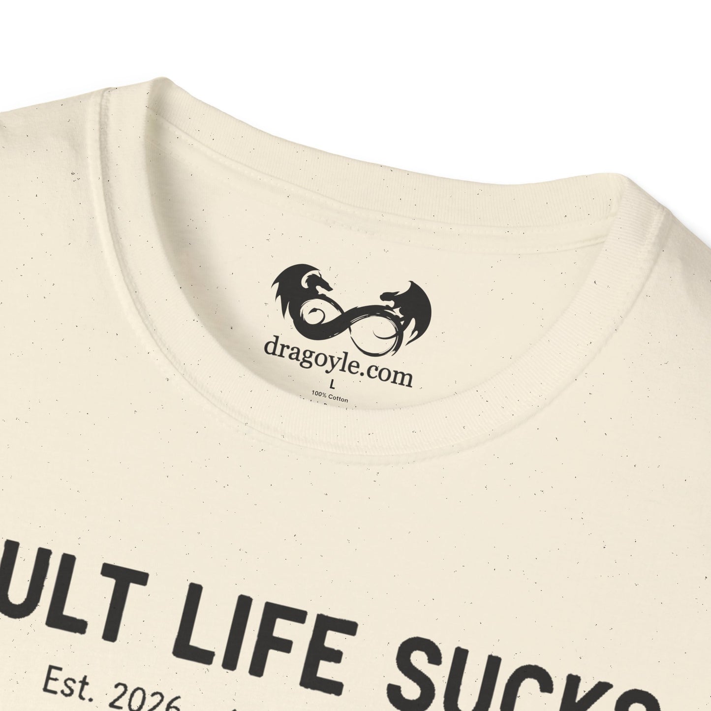 Adult Life Sucks Blue Skull Comfortable 100% Spun Cotton Tee