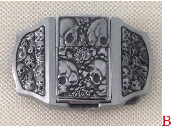 Make a bold, visually striking statement with this 3D Ghost Head Lighter Belt Buckle. With its edgy, 3D design, you'll be the center of attention wherever you go. Light up the night with this stunning accessory!