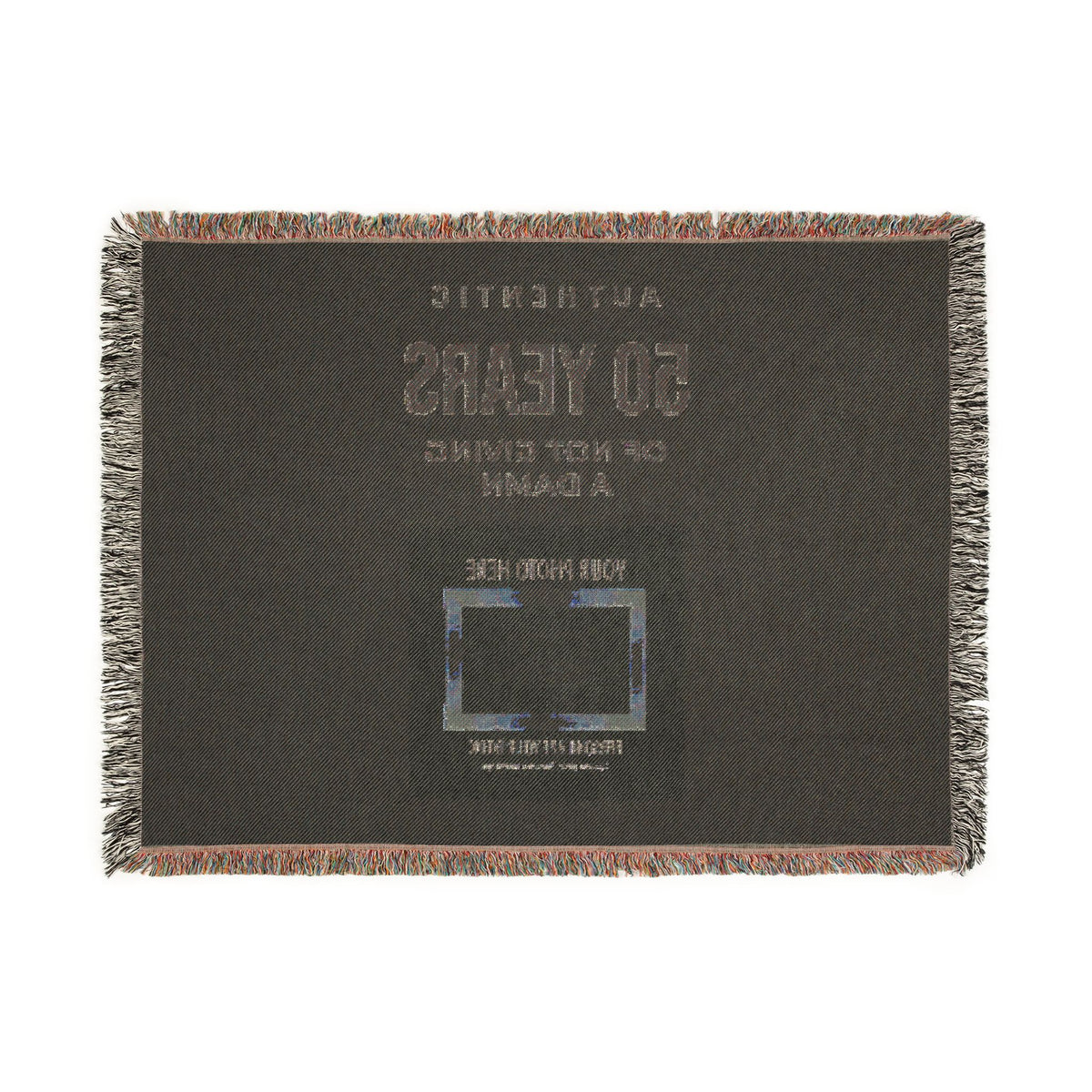 Personalized Woven Blanket — 'Authentic 50 Years of Not Giving a Damn' Decorative Throw