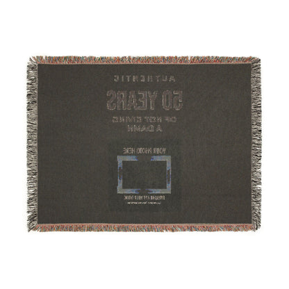 Personalized Woven Blanket — 'Authentic 50 Years of Not Giving a Damn' Decorative Throw