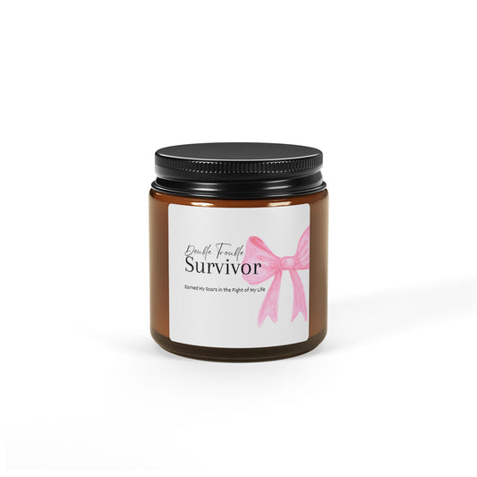 Embrace strength and healing with the Double Trouble - Double Mastectomy Scented Soy Candles. Crafted from natural soy wax, these candles offer a comforting aroma designed to uplift and soothe.