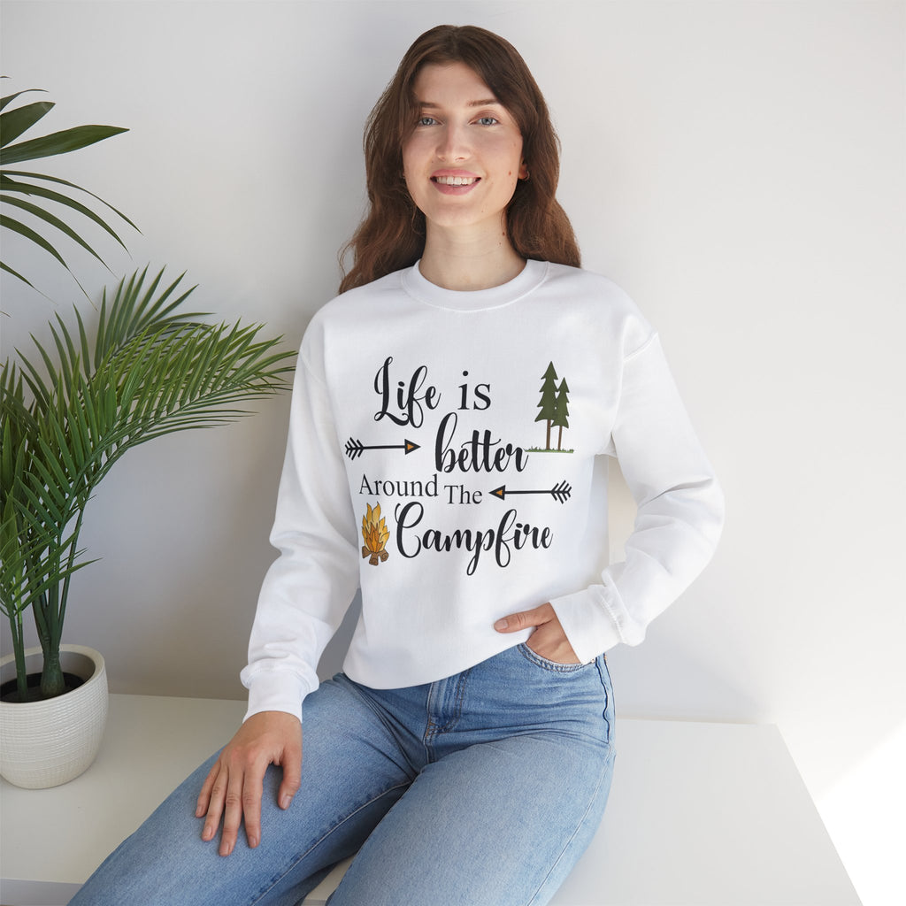 Life is Better Around the Campfire - Unisex Heavy Blend™ Crewneck Sweatshirt