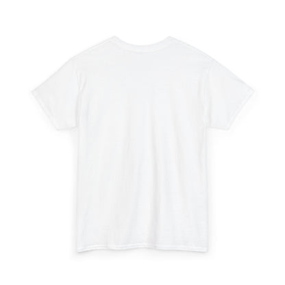 A plain white short-sleeve crewneck t-shirt shown from the back, laid flat against a white background.