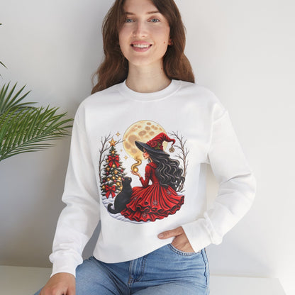 Christmas Witch Crewneck Sweatshirt – Magical Holiday Winter Design