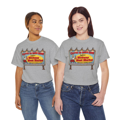 Jeepers Creepers Inspired Vintage Midway Meat Market Billboard  Cotton T-Shirt