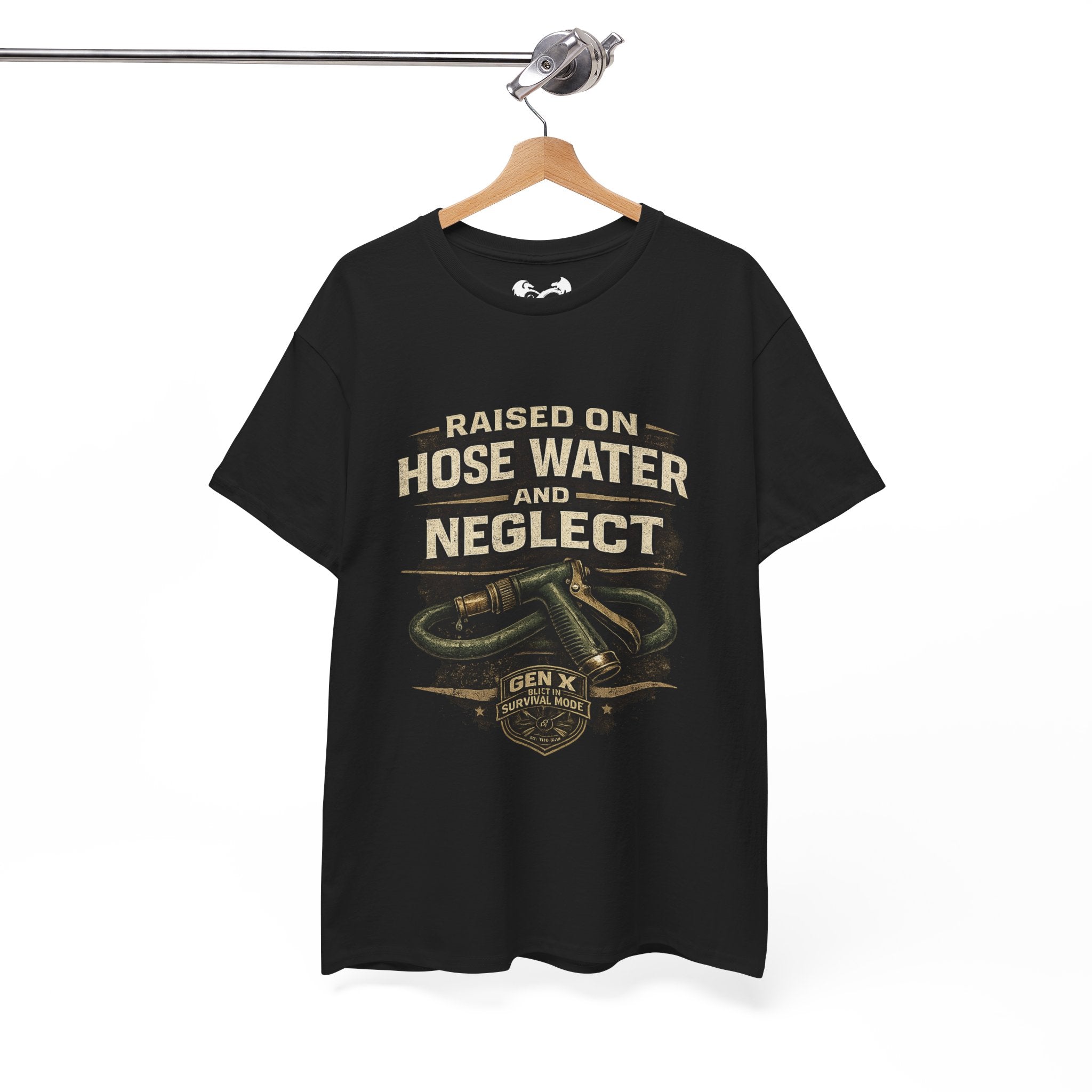 This design blends dark Gen X humor with rugged survival energy, featuring distressed vintage lettering and tactical grit styling that pairs perfectly with the official Gen X Survival Mode badge.