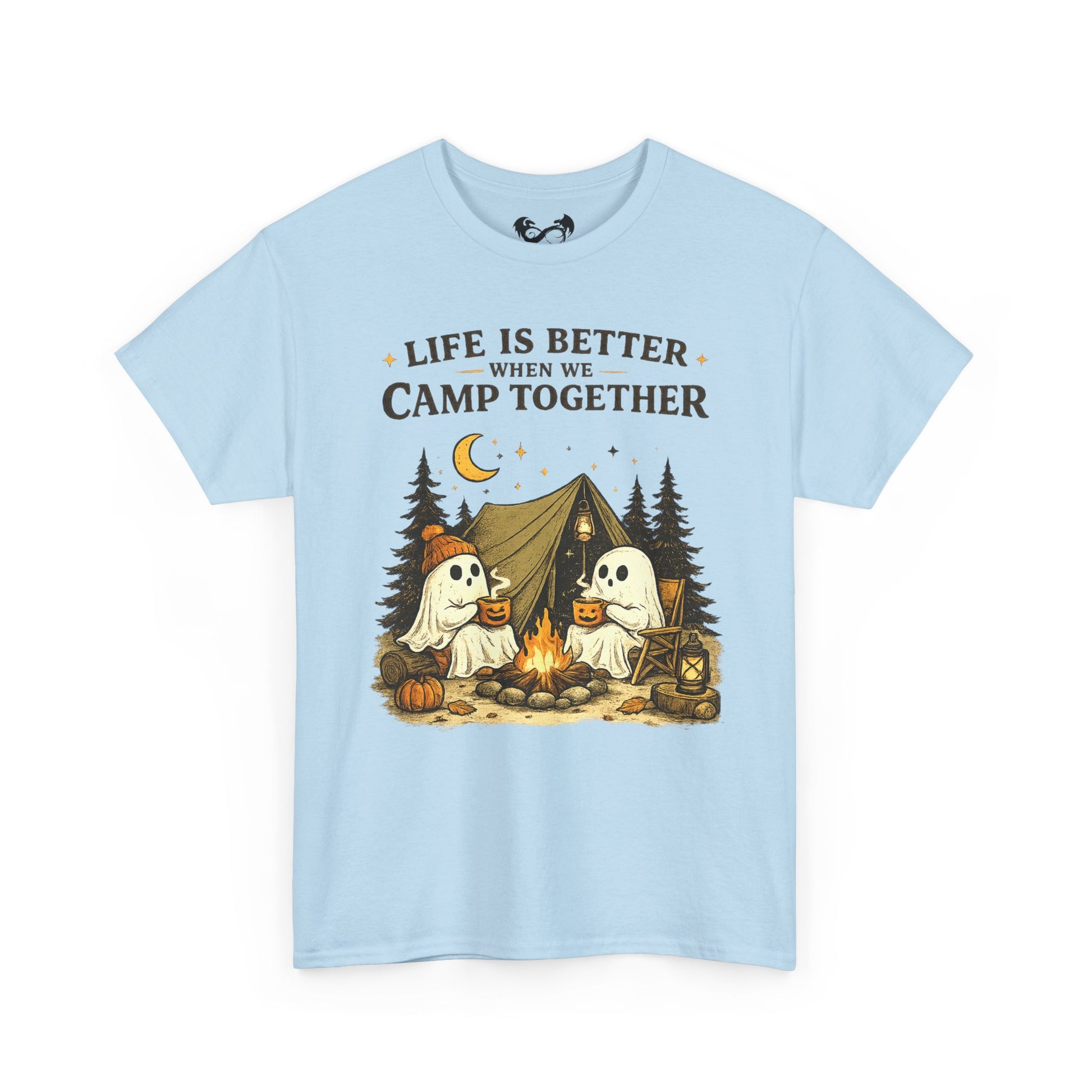Life Is Better When We Camp Together Ghost Halloween Cotton T-Shirt