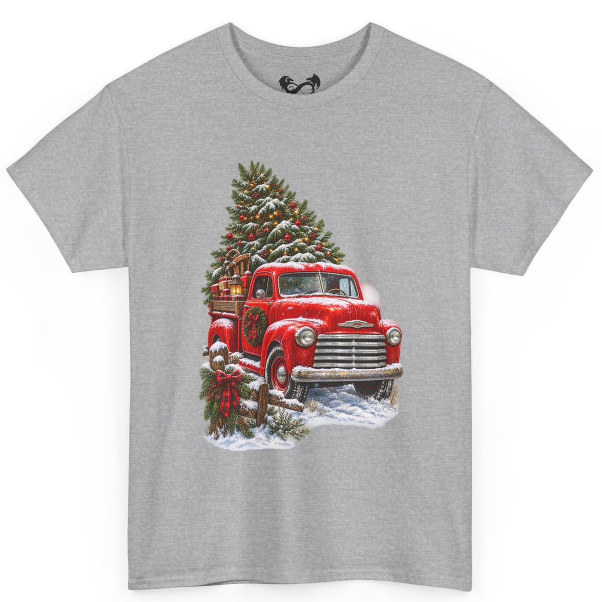 Vintage Style Christmas Classic Red Ford Cotton T-Shirt