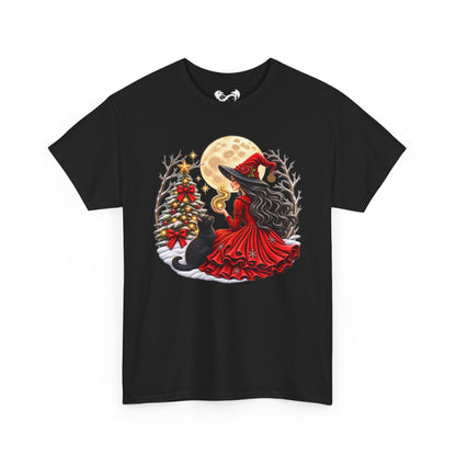 Witchy Christmas Magic Comfortable Cotton T-Shirt