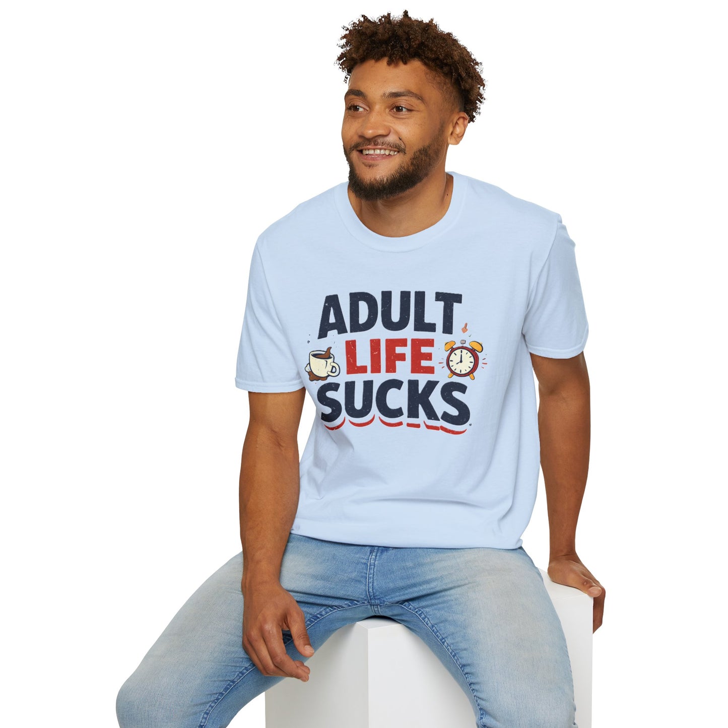 Adult Life Sucks Lightweight Comfortable 100% Spun Cotton Tee