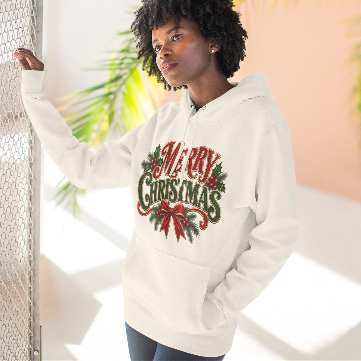 Classic Merry Christmas Thick Comfortable Pullover Hoodie