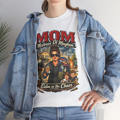 M.O.M. Mistress of Mayhem at Home Comfortable Cotton T-Shirt
