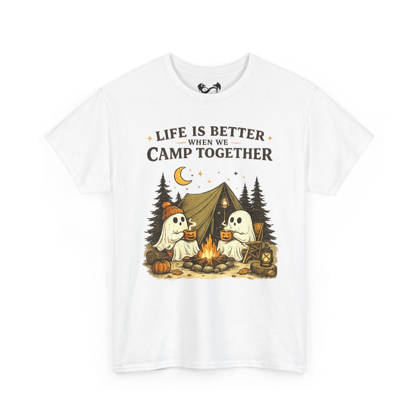 Life Is Better When We Camp Together Ghost Halloween Cotton T-Shirt
